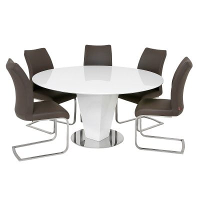 Lombardy Round White High Gloss Table