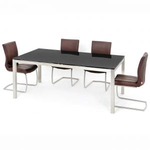 Milzano Black Glass Table