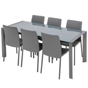 Brindisi 1.22M Grey Glass Table