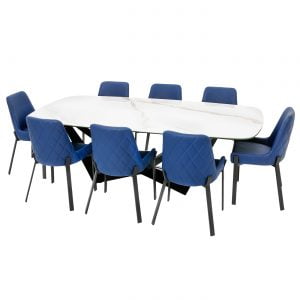 Basilico 2.4M Carrara White Ceramic Table