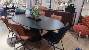 Contarini 2.2M Calcatta Noir Oval Ceramic Table