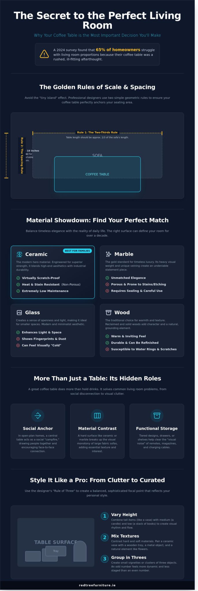The Ultimate Coffee Table Guide 2026: Style, Scale, and Substance
