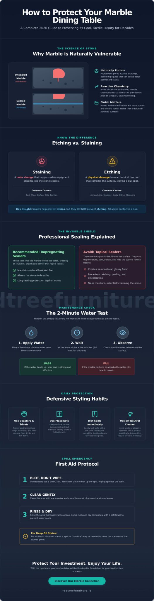 How to Protect a Marble Dining Table: The Complete 2026 Care Guide